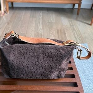 1999-2000’s Celine Macadam brown suede and natural vache trim